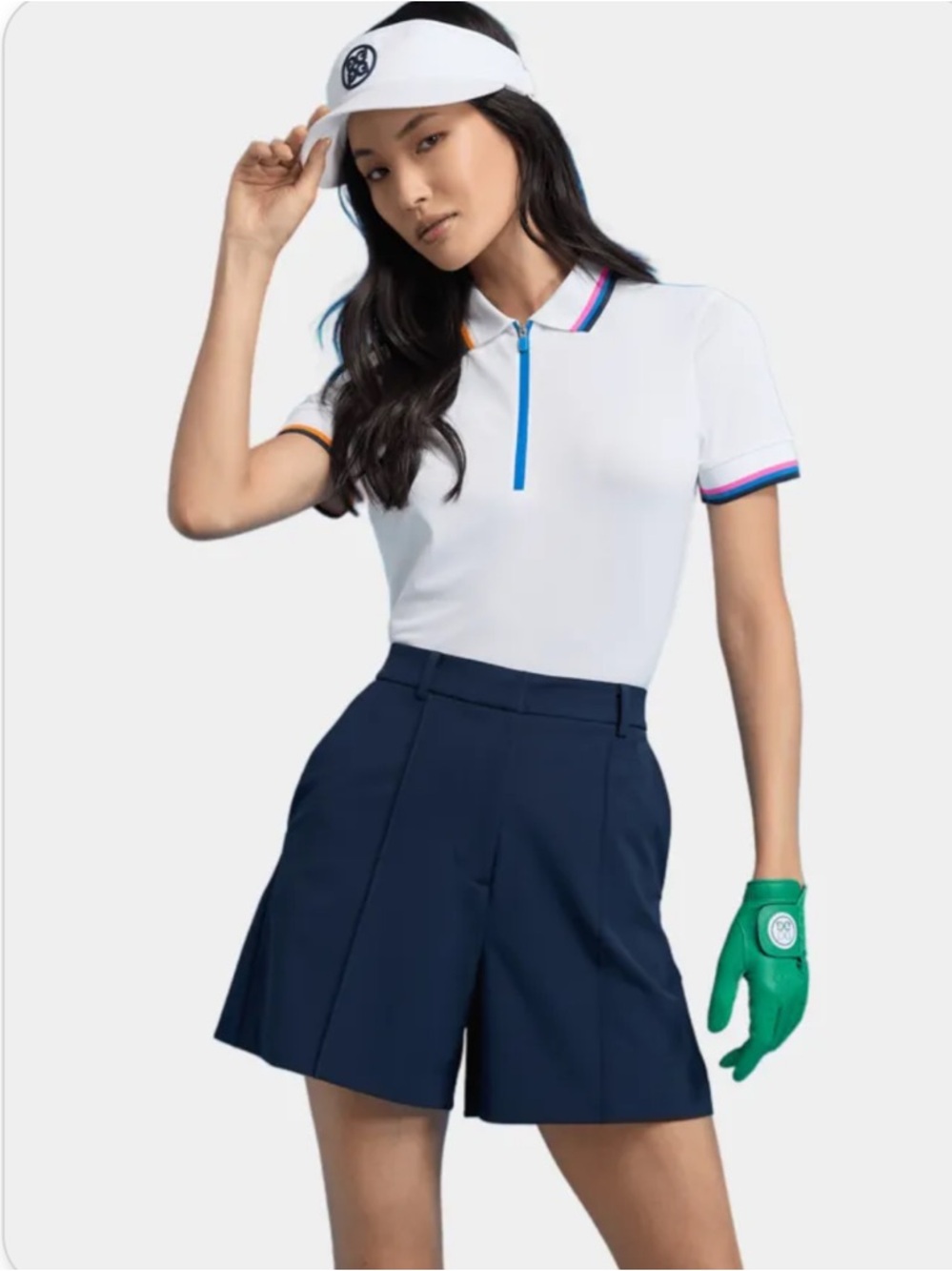 G/FORE TECH PIQUE QUARTER ZIP half-sleeve Polo L